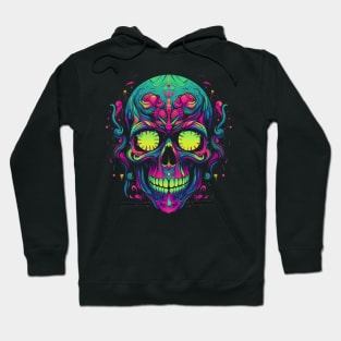 Psychedelic neon skull Hoodie